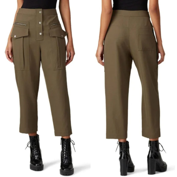 3.1 Phillip Lim Cargo Pants  Wool Straight Leg Ankle Olive Green 0 - Picture 1 of 9